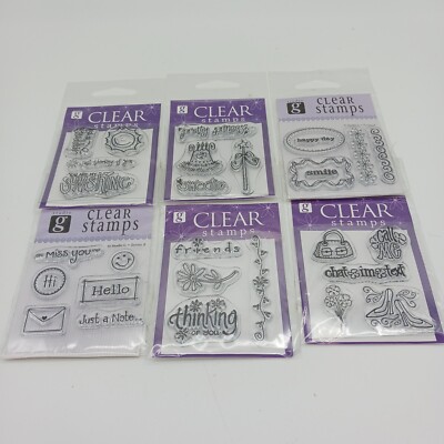Studio G Clear Stamp Arts Crafts Variety Pack 6pc Bundle Friends Smile 