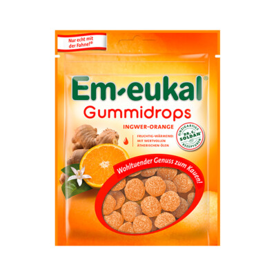 Em eukal Gummidrops Ingwer Orange mit feiner Zuckerkruste 90g