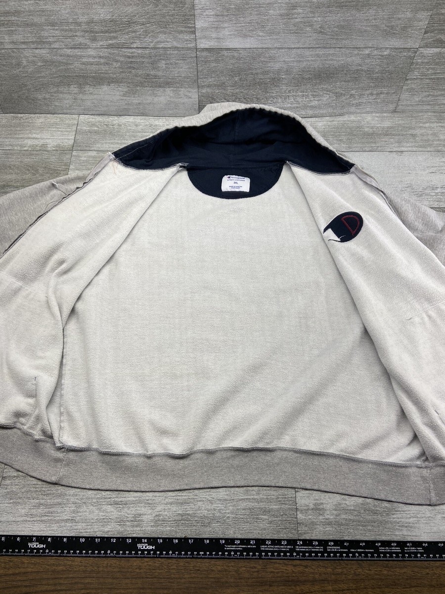 Champion Full Zip Hoodie Adult 3XL Big Logo Gray 135969 Champion Full Zip Hoodie Adult 3XL Big Logo Gray 135969
