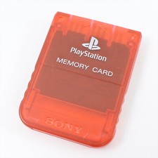 PS Memory Card CRIMSON RED 15 Blocks SCPH-1020 Playstation Sony Made Japan 905