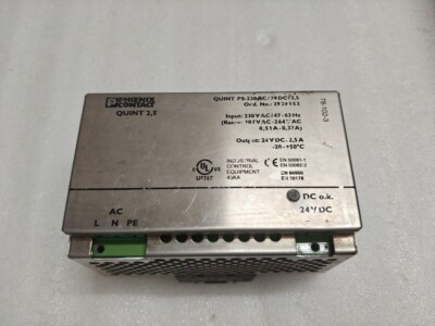 PHOENIX CONTACT QUINT PS 230 AC /24DC/2,5 POWER SUPPLY 2939153  78 102 3300 USED