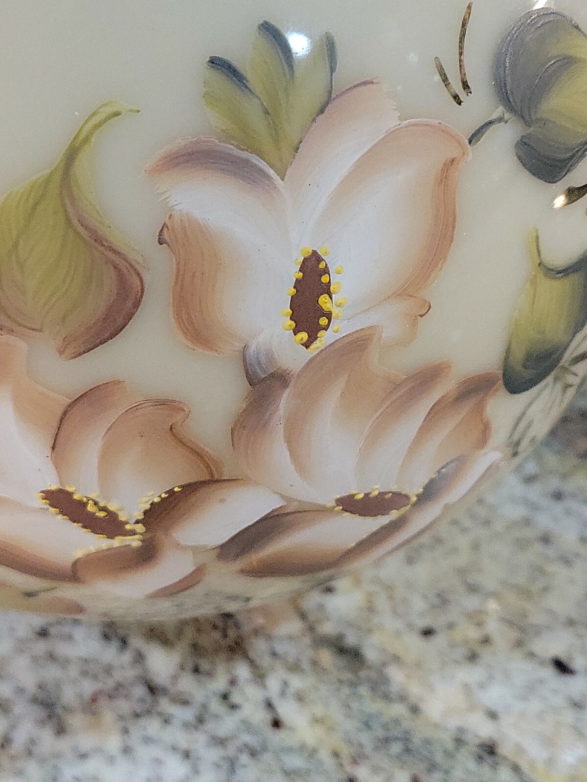 PAIR Rare Vtg GWTW Hand Painted Oil Lamp Ball Shade Globe Dog Woods 8