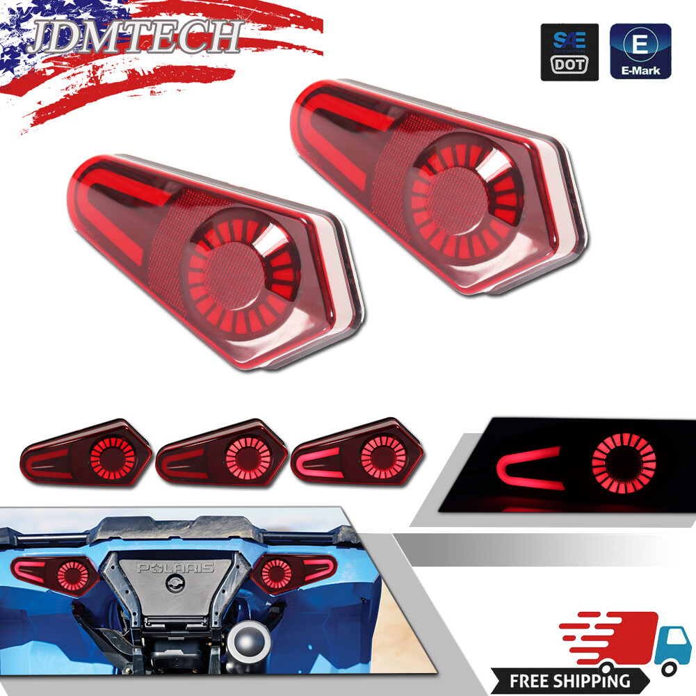 Red LED Rear Tail Lights Taillamps Kit For Polaris ACE 150 500 570