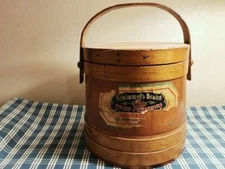 Antique Firkin signed by maker Wood Bucket 1800's Preserving Co. Phil. Pa aafa