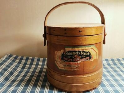 Antique Firkin signed by maker Wood Bucket 1800's Preserving Co