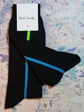 Paul Smith Mens English Socks Side Vertcial Black Green K335 One Size Cotton Mix