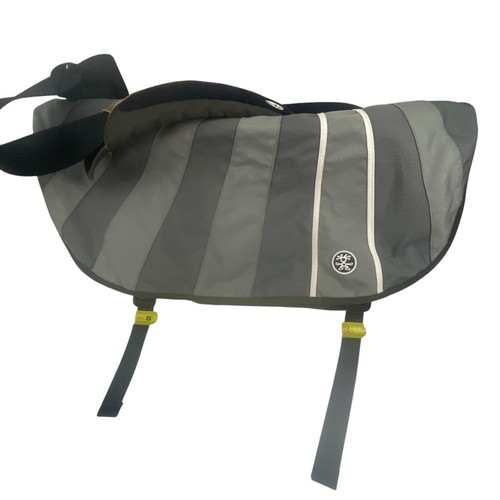 Crhmpler Messenger Bag Gray Yellow Nylon Shoulder Strap Urban Commuter Medium - Afbeelding 7 van 10