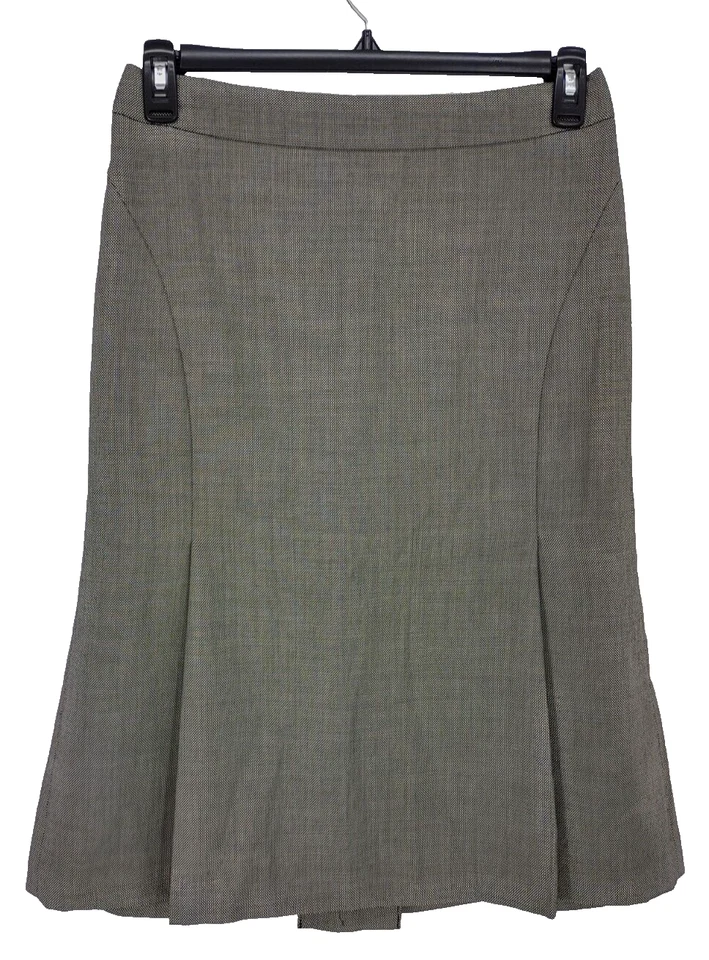 Falda Ann Taylor Loft Para Mujer Talla 6 Gris Mezcla Lana Plisada Cremallera Trasera Foto 3 de 4