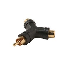 Eagle RCA Y Adapter Gold 1 Male 2 Female Y Audio Video Splitter Connector