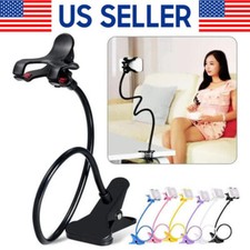 Universal Lazy Mobile Phone Gooseneck Stand Holder Flexible Bed Desk Table Clip