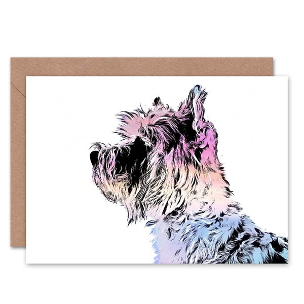 Scottish Terrier Scottie Coole Farben Karte Mit Hundemotiv Geburtstagskarte-image