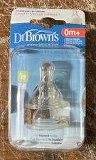 Dr. Brown's Natural Flow Standard Silicone Bottle Nipple, Level 1 0m+, 2 Ct