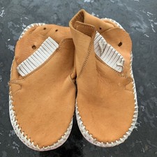 Vintage Baby Moccasins Leather Fringe Leather - No Laces