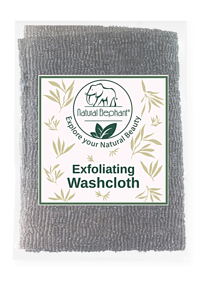 Natural Elephant Exfoliating Washcloth Charcoal Grey Japanese Shower Scrubber