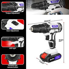 21V Cordless Drills Set Rechargeable Electric Screwdriver Drill Set With Battery