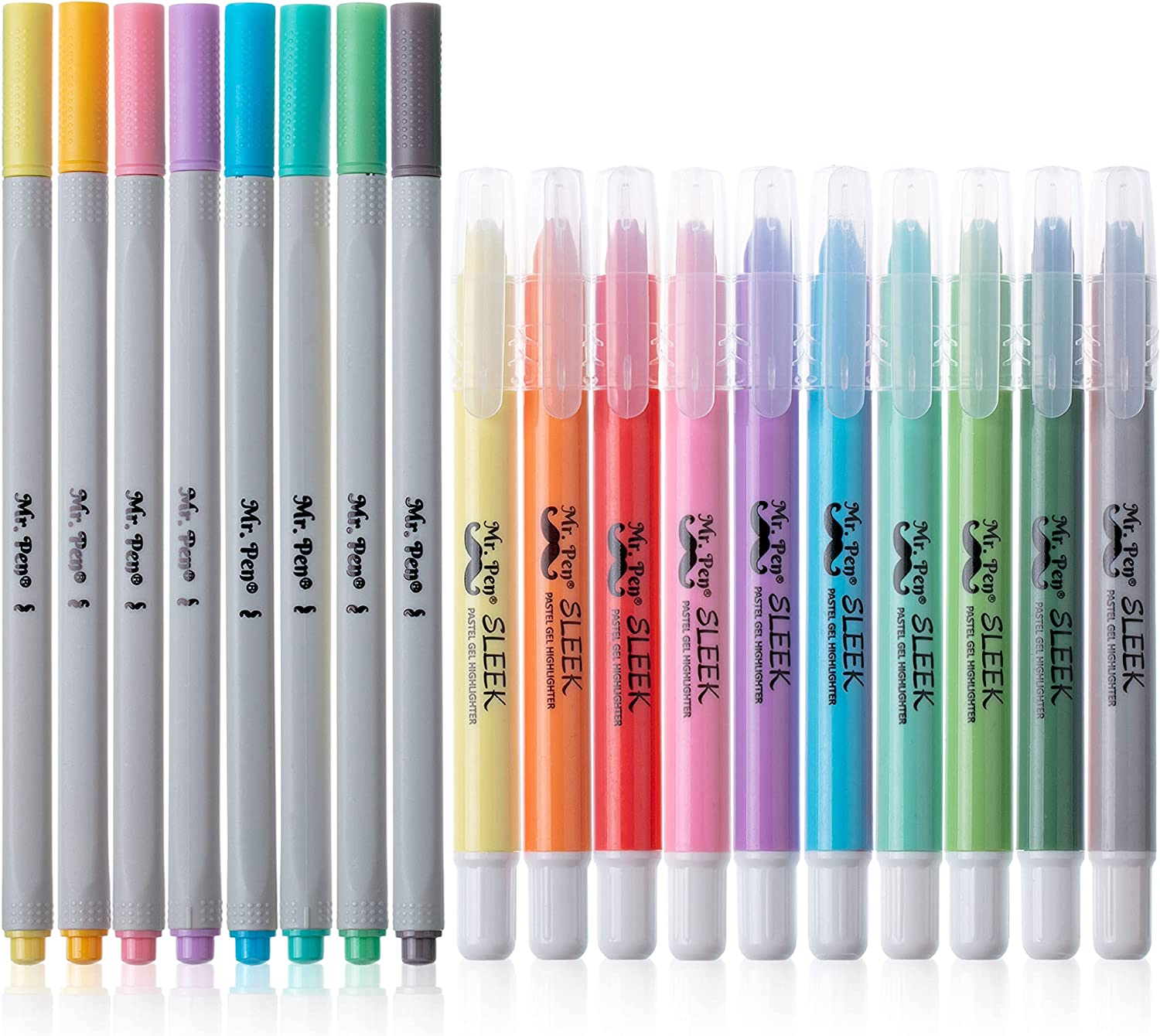 - Bible Gel Highlighters and Fineliner Pens No Bleed, Pastel Colors, 18 Pcs, Bib-image