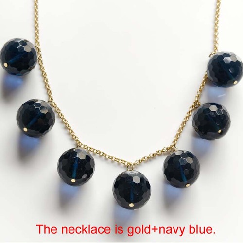 Ann Taylor Enormes Cuentas de Vidrio Cuello Babero Collar Regalo Moda Mujeres Fiesta Joyería - Imagen 2 de 4