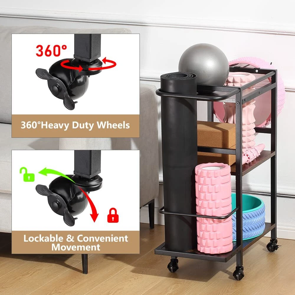 Yoga Mat Storage Rack, Home Gym Rack, Workout Equipment Organizer for Yoga Ma...
