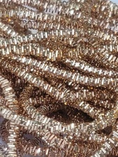 NOS Gold Medium/DARK Check Purl Bullion Metal Thread Embroidery 2mm 9+ Yards 
