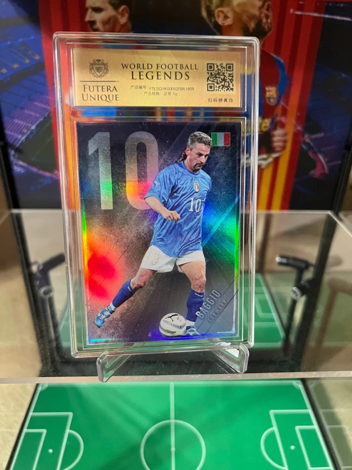 Futera Unique World Football Legends 2018 5 gr plata Roberto Baggio WFL01 Foto 2 de 4