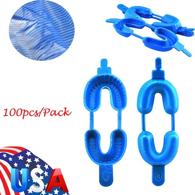 Dental Fluoride Trays Dual Arch great for Gel or Foam (Blue) 100