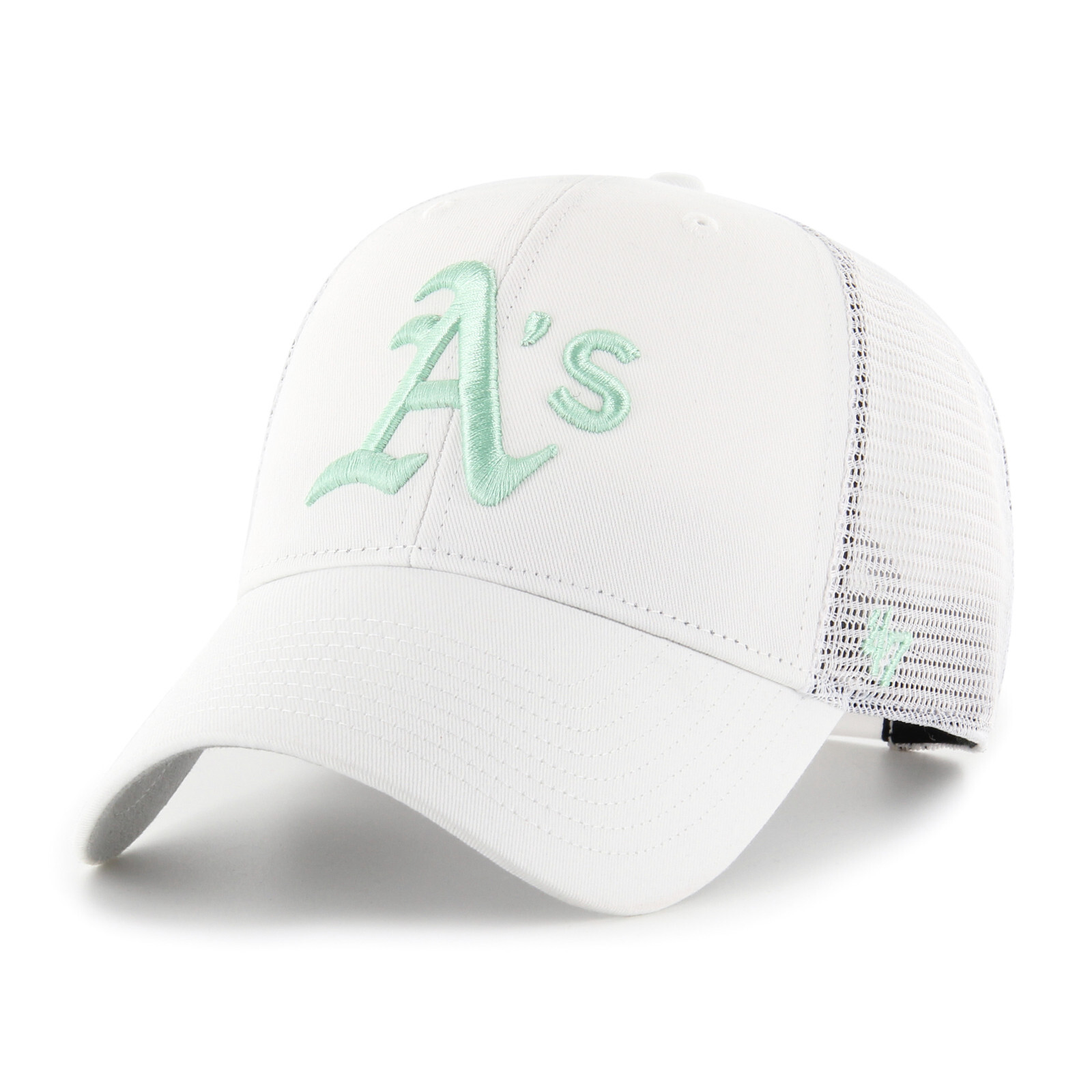 MLB Oakland Athletics A's Baseball Cap Branson Trucker Cap White 196895629010