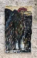 Quadro vintage -Gallo- Silvio Loffredo-dipinto a olio su tela