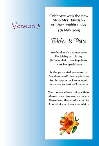70 Personalised Wedding Favour Scrolls + organza on cream white pink blue green - Picture 16 of 21