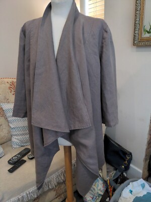 Annabelle 100% Linen Mink Waterfall Jacket Size 14 UK