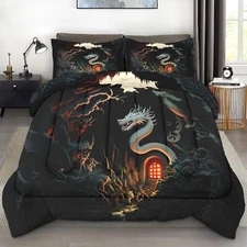 Comforter Set Queen Size Asian Chinese White Soft 3 Pcs Bedding for Kids and ...