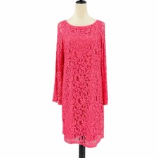 Adrianna Papell 14 Coral Pink Lace Feminine Romantic Wedding Church Easter Dress