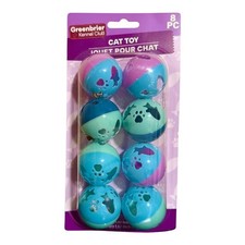 Greenbrier Kennel Club Cat Toy Balls with Bell 8-Pack