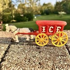 Vintage Horse Drawn ICE Wagon Cast Iron