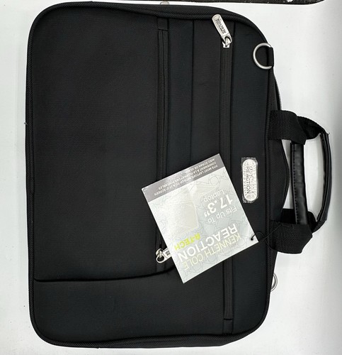 Kenneth Cole Reaction R-TECH 17.3” Laptop Case Bag “On The Double” Black NEW - Picture 1 of 12