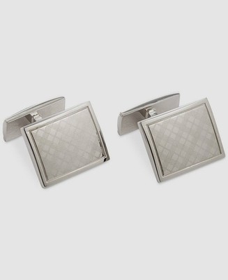 Ryan Seacrest Mens Silver Square Studs Cufflinks Formal Wedding Dress Cuffs