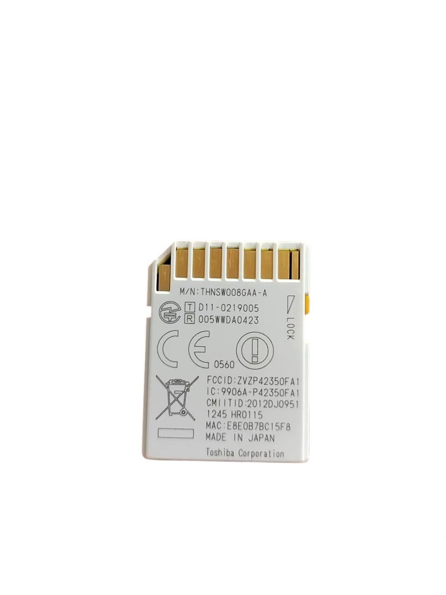 Used Toshiba FlashAir 8GB Wireless LAN Wi-Fi SD Card SDHC Class 6