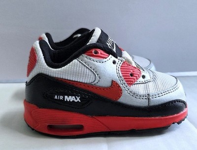 Nike Kids Air Max 90 Toddler White Grey Red Black 408110-154 Size 4C