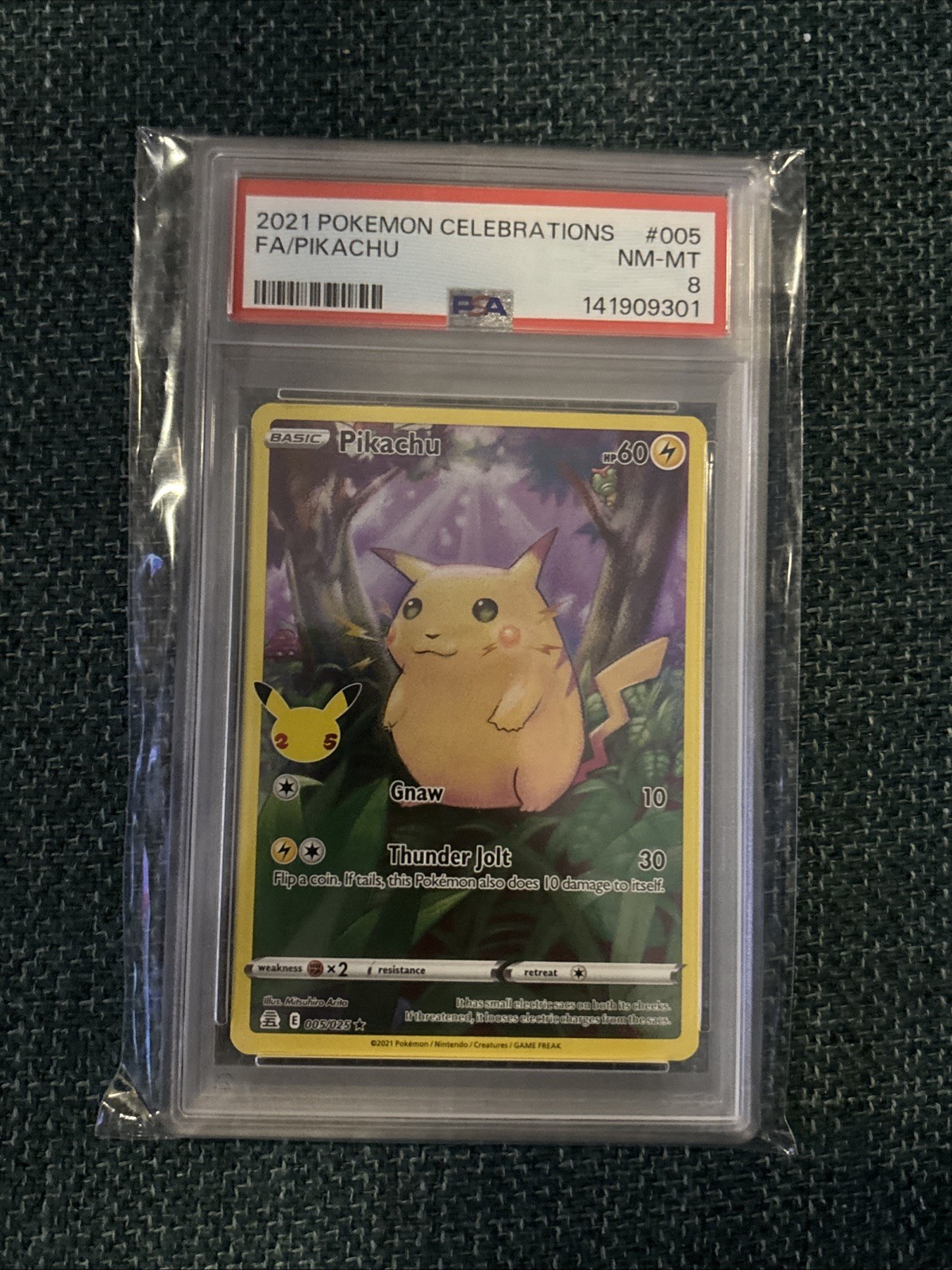 25th Anniversary Pikachu Jungle Full Art PSA8. Fast Shipping. Bonus view 2
