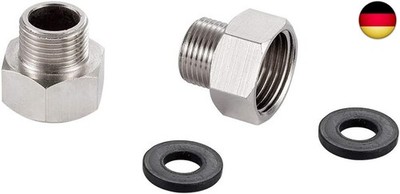 Ibergrif 2 Pack Reduzierstück 1/2 auf 3/8 - Muffennippel Edelstahl,