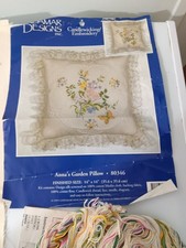 Candamar Designs ANNA'S GARDEN Pillow Kit 14"x14" Candlewicking Embroidery NEW 