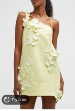 Zimmermann Yellow Floral Mini Appliqué Dress Size 0