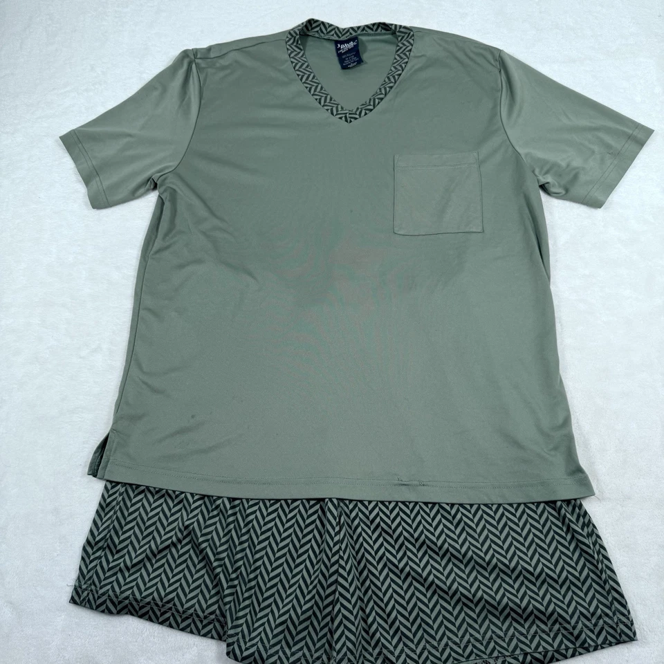 Conjunto de dormir pantalones cortos grandes verdes vintage John Blair para hombre Foto 2 de 4