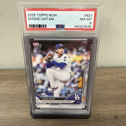 2025 Topps Now #621 Shohei Ohtani PSA 8 1st Dodgers Win Pitching