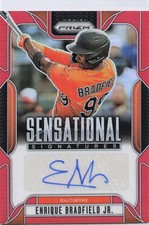 Enrique Bradfield Jr. 2025 Prizm Sensational Signatures Red Prizms /99 Auto