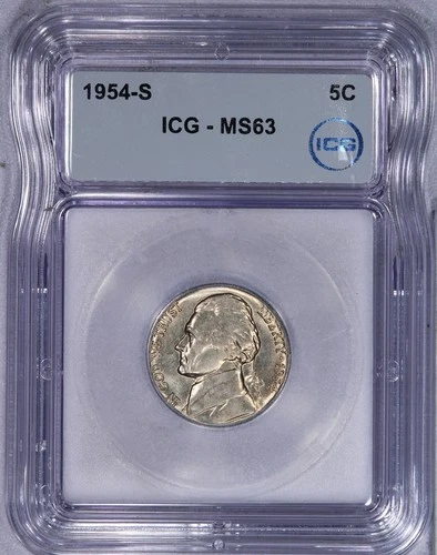 1954-S Jefferson Nickel 5C ICG MS63