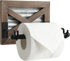 Rustic Farmhouse Toilet Paper Holder Wall - Farmhouse Bathroom Country Decor Acc