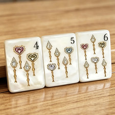 160Pcs American Mahjong Tiles, Single Layer Acrylic Pearl Shell Tone fast ship