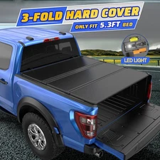5.3 FT 3-Fold Hard Tonneau Cover For 05-11 Dodge Dakota 06-09 Mitsubishi Raider
