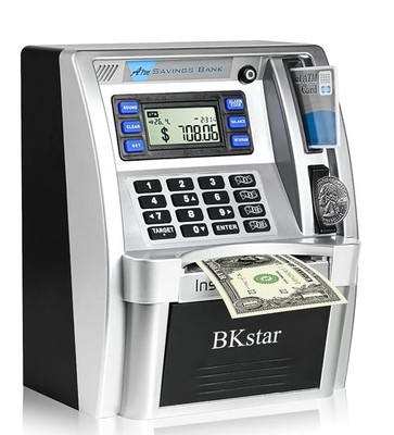 ATM Piggy Bank for Kids - Talking Electronic Money Bank with Debit Cards & Di...