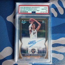 Victor Wembanyama Bowman U Chrome University Rookie Auto PSA 10 GOLD REFRACTOR